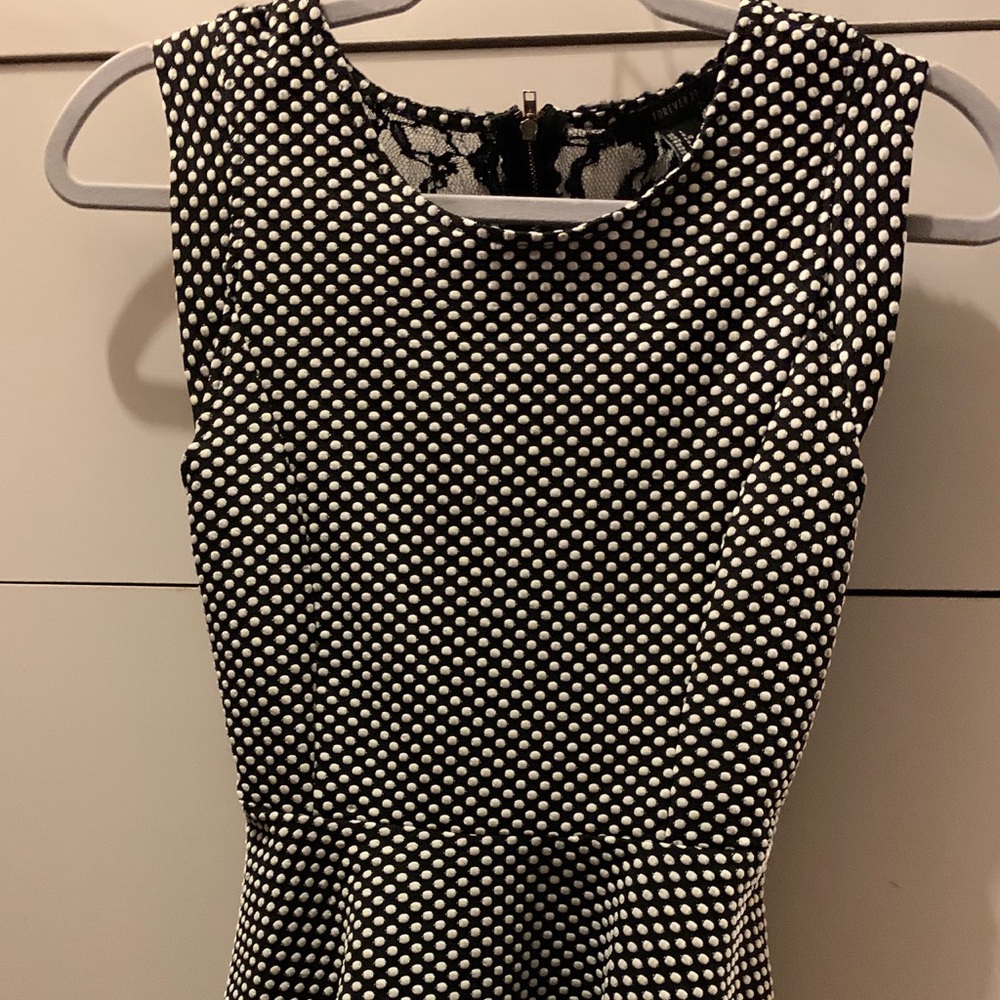 Peplum black/white Polkadot top, Forever 21